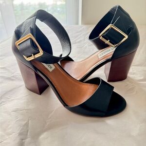 Steve Madden Black Size 6 Block Strap Dress Sandals